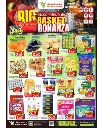 Ofertas de Mark & Save Oman Alkhwd de 9 a 15 abril 2026 Big Basket Bonanza