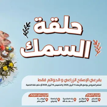 Ofertas de Mercado de Arafa Egipto Fayoum de 15 a 16 abril 2026 Venta de pescado