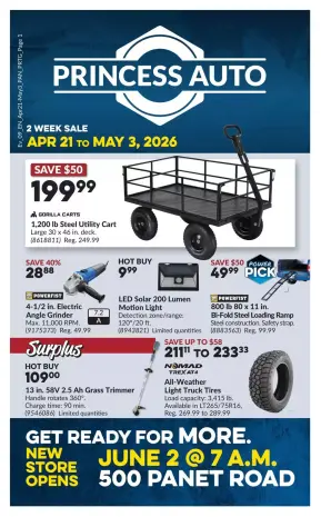 Ofertas de Princess Auto Canadá de 21 abril a 3 mayo 2026 Descuentos y promociones