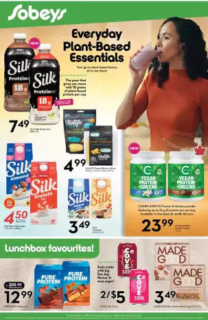 Ofertas de Sobeys Canadá de 9 a 29 abril 2026 Productos básicos a base de plantas para el día a día