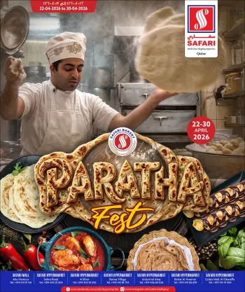 Safari hypermarket Qatar offers from 22 to 30 April 2026 Paratha Fest