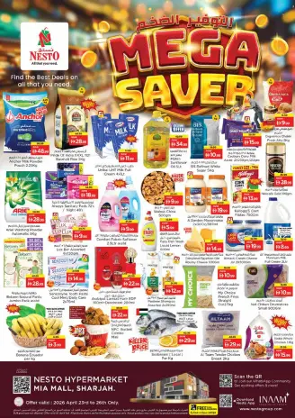 Mega ahorros en Nesto Hipermercados, sucursales Centro comercial Mia, del 23 al 26 abril 2026