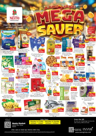 Mega ahorros en Nesto Hipermercados, sucursales Una Torre, del 23 al 26 abril 2026