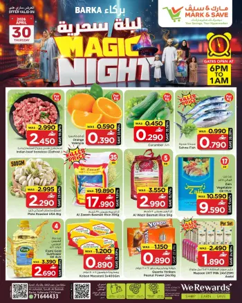 Ofertas de Mark & Save Barka jueves 30 abril 2026 Espectáculos nocturnos mágicos