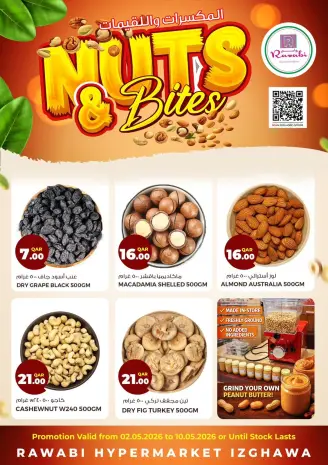 Offres Marchés de Rawabi Qatar de 2 à 10 mai 2026 Offres Nuts & Bites