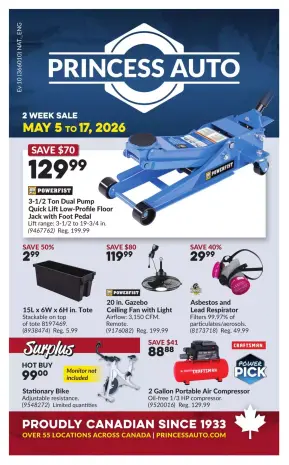 Ofertas de Princess Auto Canadá de 5 a 17 mayo 2026 Descuentos y promociones