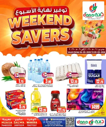 Offres Dana Hypermarchés Al Wakrah, Tryq Slwa, Nayjh de 6 à 9 mai 2026 Économiseurs du week-end