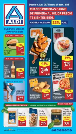 Offres ALDI Espagne de 25 à 31 mai 2026 Comme il coûte peu d'acheter bien !