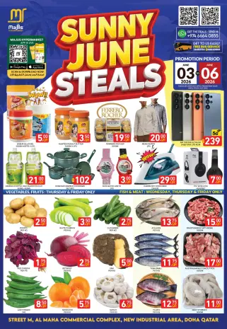 Offres Centre commercial Majlis Qatar de 3 à 6 juin 2026 Sunny June Steals