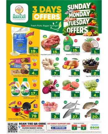 Ofertas de Makkah Albtha de 21 a 23 Dhuʻl-Hijjah 1447 AH (7 – 9 junio 2026) Operaciones de día de la semana