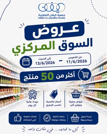عروض جمعية كيفان التعاونية من ١١ حتى ١٣ يونيو ٢٠٢٦ عروض السوق المركزى