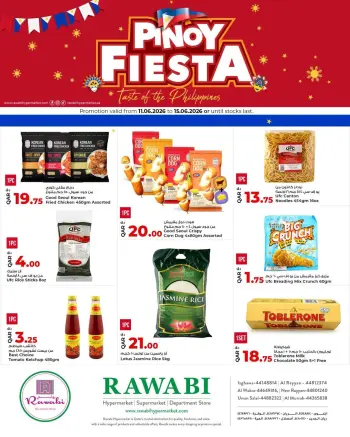 Ofertas de Mercados Rawabi Katar de 11 a 15 junio 2026 Ofertas del Festival Pinoy