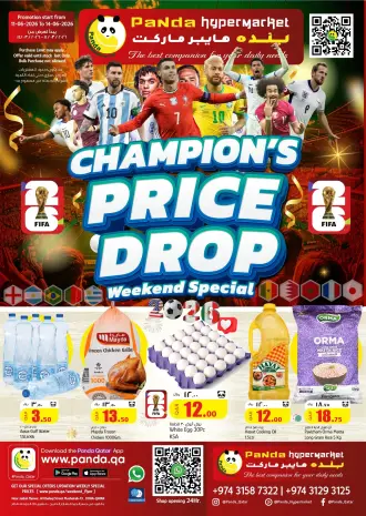 Offres Hypermarché Panda Qatar de 11 à 14 juin 2026 BAISSE DE PRIX DU CHAMPION