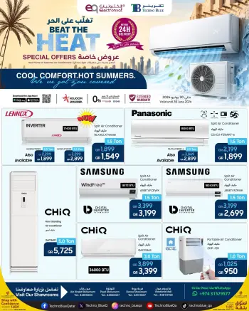 Techno blue Qatar offers from 16 to 30 June 2026 Beat the heat