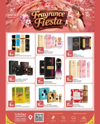 Paris Hypermarket offers in Al Khor, Almntzh, Al Wakrah, Alatyh from 18 to 30 June 2026 Fragrance Fiesta