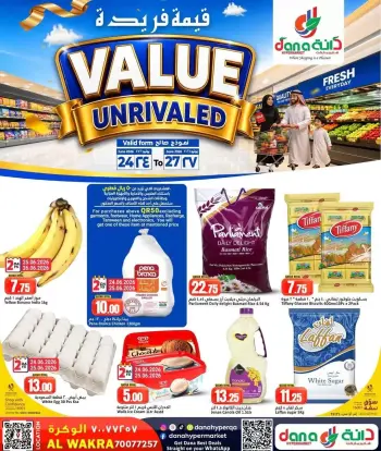 Dana Hypermarkets offers in Al Wakrah from 24 to 27 June 2026 Value Unrivaled Deals