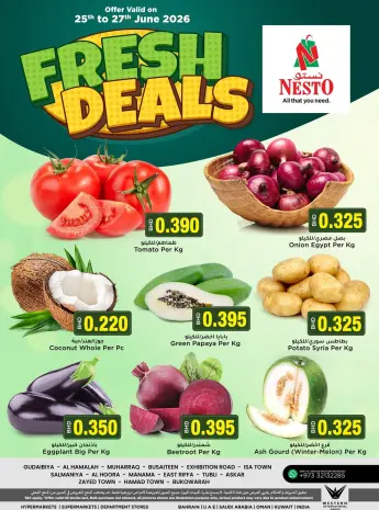 Nesto Bahrain offers from 25 to 27 June 2026 Fresh Deals