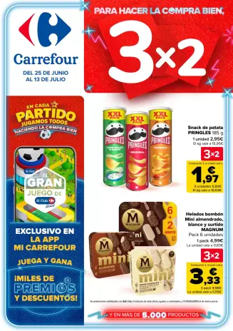 Carrefour Spain offers from 25 June to 13 July 2026 3 for 2 on more than 5,000 products
