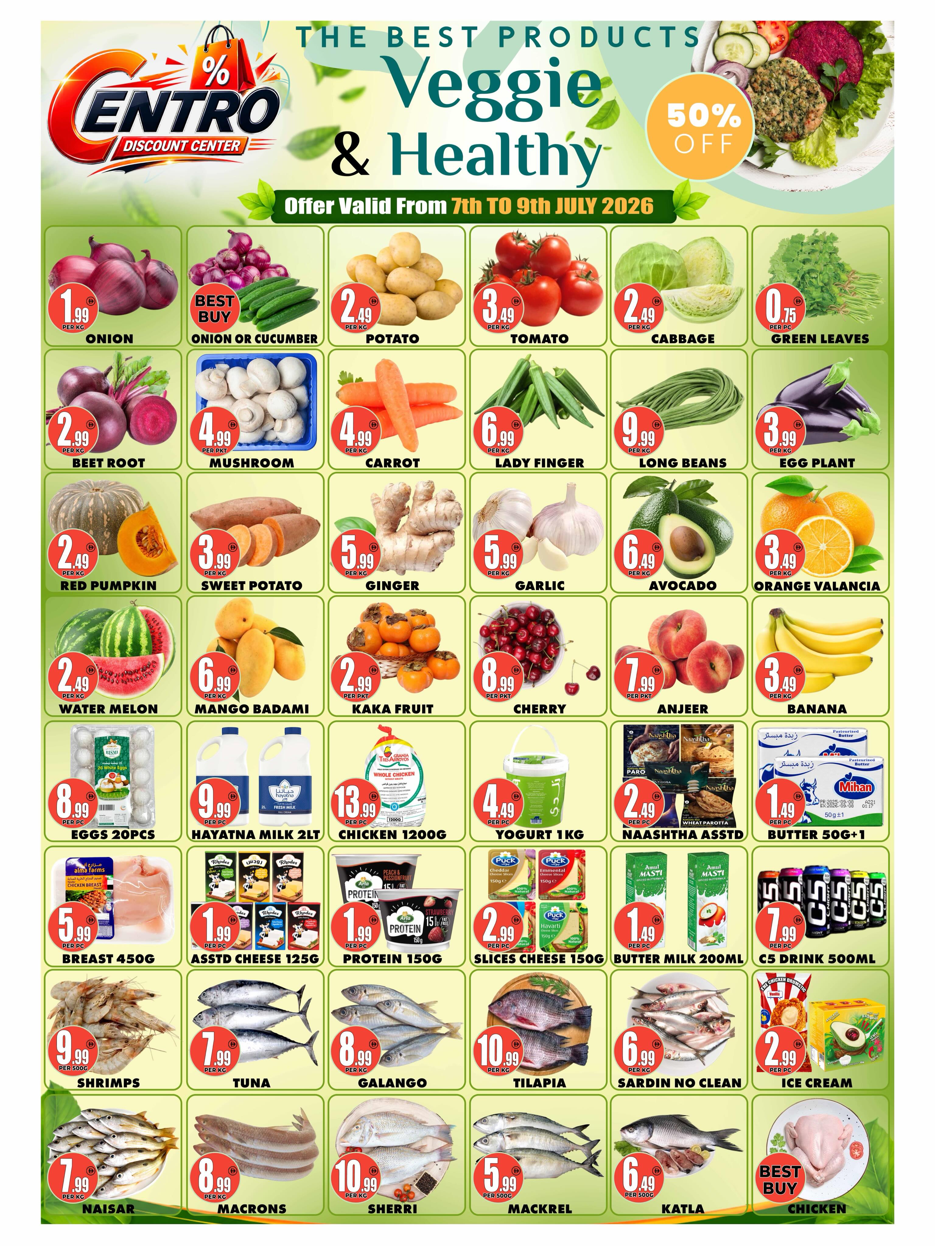 Ofertas de Centro Discount Center BurJuman de 7 a 9 julio 2026 Vegetal y saludable