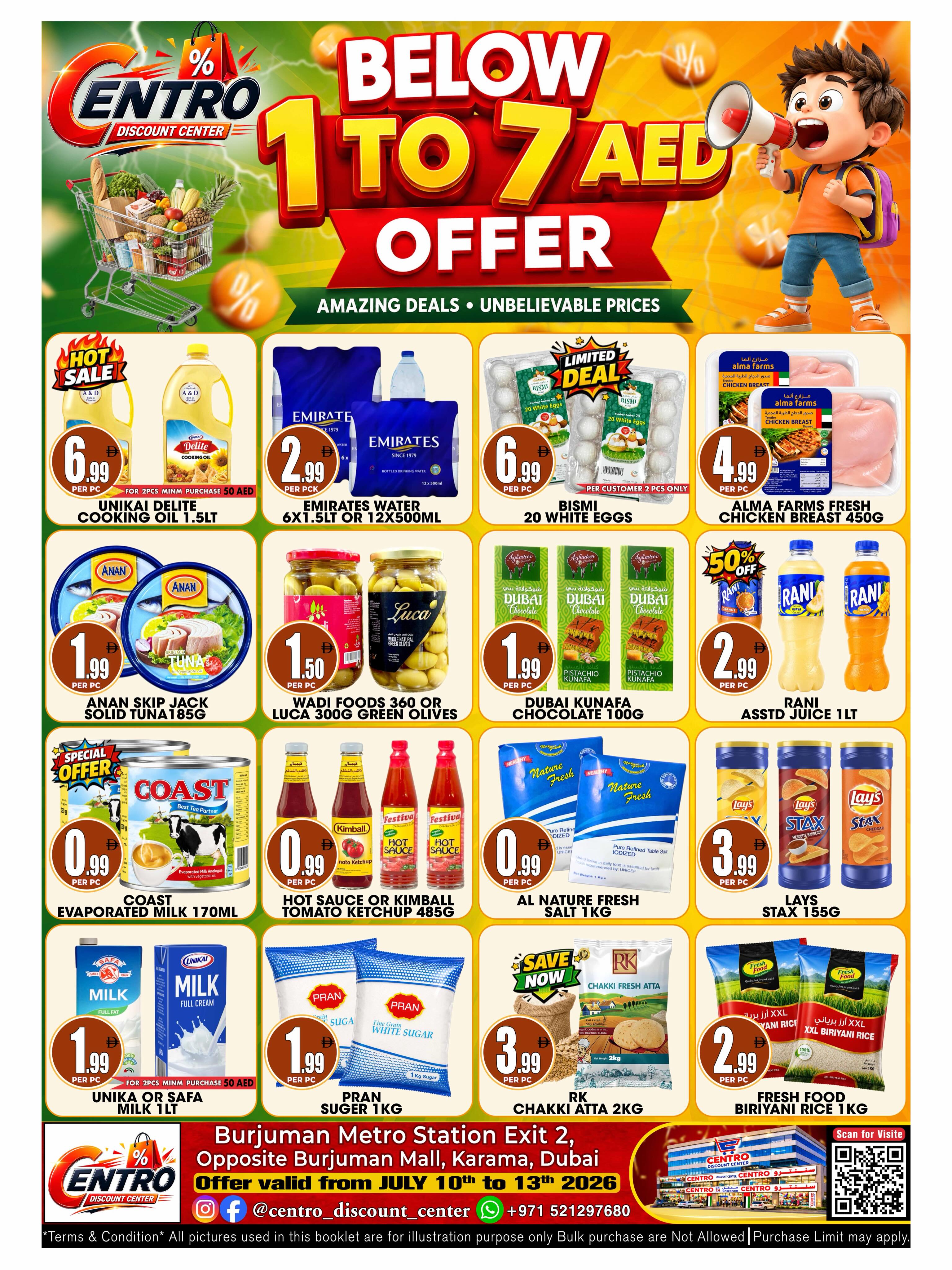 Ofertas de Centro Discount Center BurJuman de 10 a 13 julio 2026 Ofertas de 7 dirhams y menos