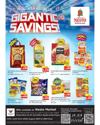 Ofertas de Nesto Hipermercados Mhbwlh de 5 a 9 agosto 2026 Ahorros masivos- Bloque 3 Sucursal