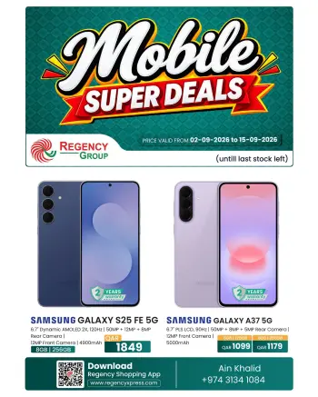 Offres Complexe commercial Regency Qatar de 2 à 15 septembre 2026 SUPER OFFRES MOBILES