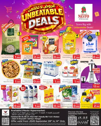 Offres Nesto Hypermarchés Fahaheel, Hawalli, Khaitan, Jlyb, Salmiya, Mangaf de 9 à 14 septembre 2026 Offres imbattables