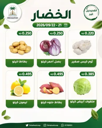 Fahaheel co-op Kuwait offers from 21 to 22 September 2026 Vegetable and fruit offer