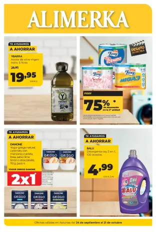 Offres ‎Supermarchés Alimerka‎ Espagne de 24 septembre à 21 octobre 2026 Mensuel Asturies