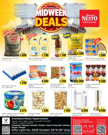 Nesto Hypermarkets Kuwait offers from 5 to 6 October 2026 Midweek Deals