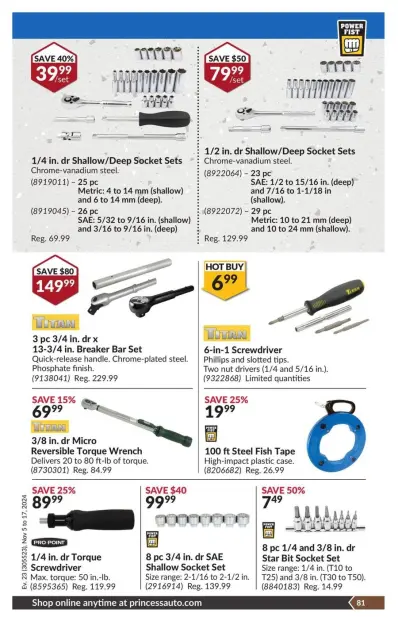 Princess Auto Canada Offers from 5 to 17 November 2024 National Sale - Page 85
