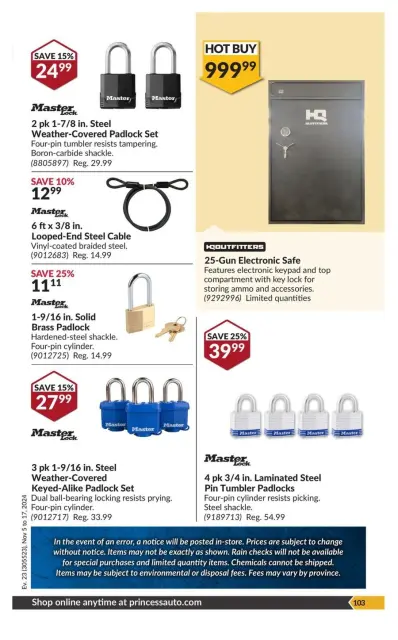 Princess Auto Canada Offers from 5 to 17 November 2024 National Sale - Page 107