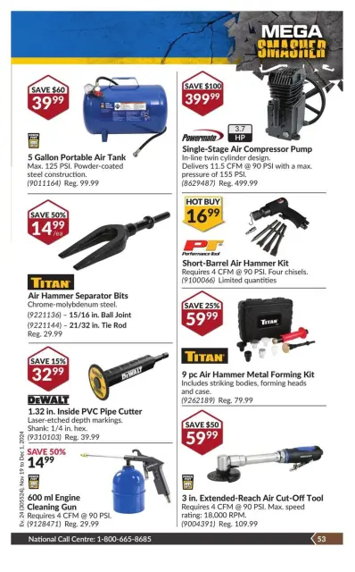 Princess Auto Canada Offers from 19 November to 1 December 2024 Mega Smasher - Page 61