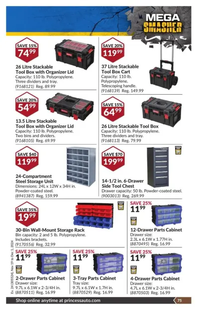 Princess Auto Canada Offers from 19 November to 1 December 2024 Mega Smasher - Page 83