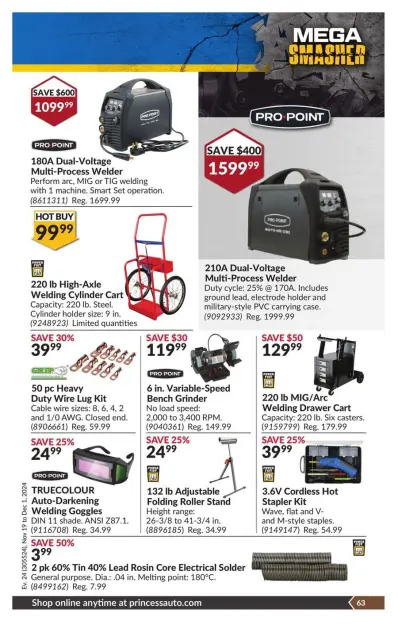 Princess Auto Canada Offers from 19 November to 1 December 2024 Mega Smasher - Page 71