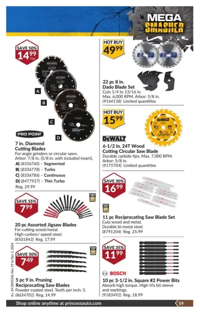 Princess Auto Canada Offers from 19 November to 1 December 2024 Mega Smasher - Page 67