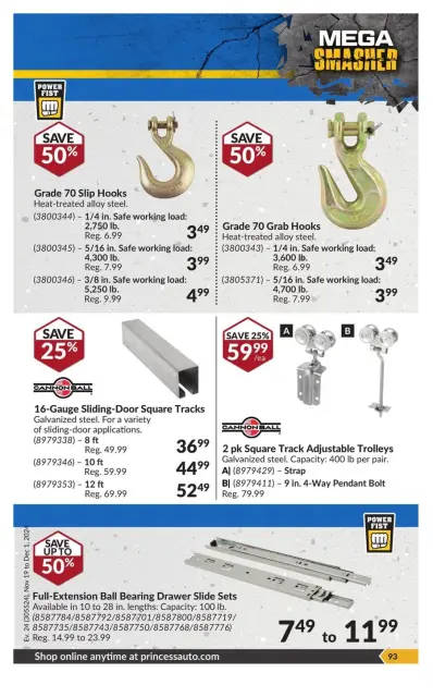 Princess Auto Canada Offers from 19 November to 1 December 2024 Mega Smasher - Page 101