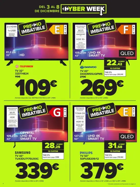 Ofertas de Carrefour España de 3 a 8 diciembre 2024 CYBER WEEK - Página 4