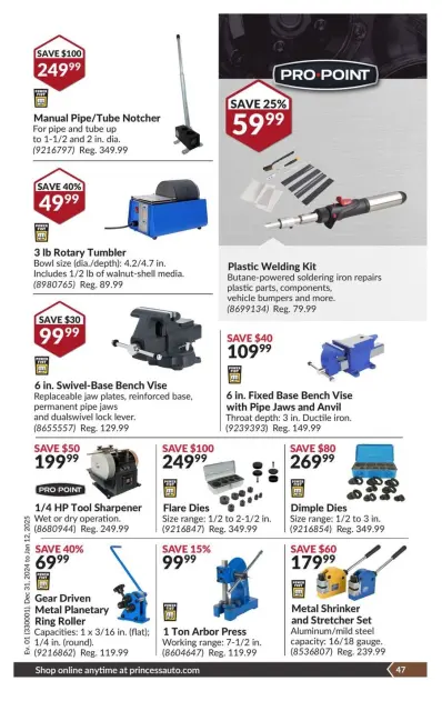 Princess Auto Canada Offers from 31 December to 12 January 2025 Price Wrecker - Page 51