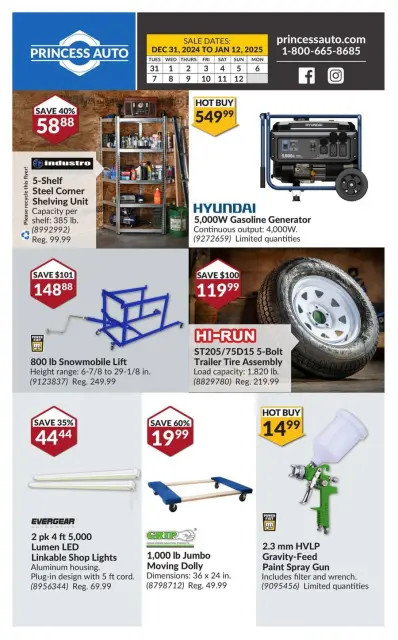 Princess Auto Canada Offers from 31 December to 12 January 2025 Price Wrecker - Page 70