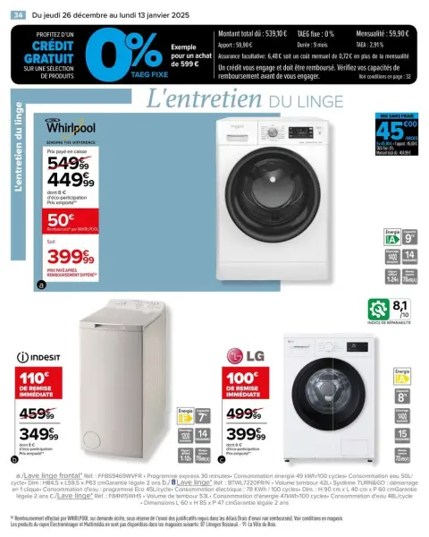 Carrefour France Offers from 26 December to 13 January 2025 WHITE Offers - Page 36