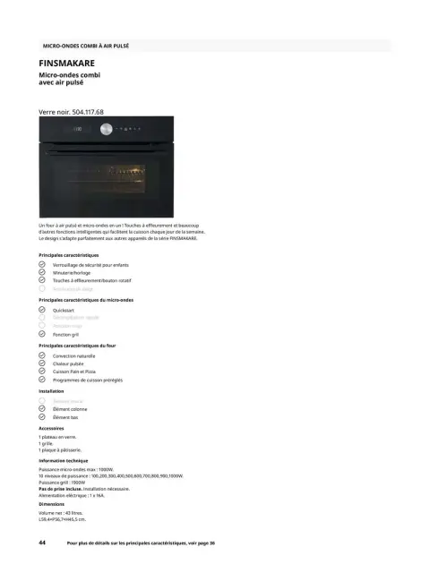Offres IKEA France de 1 octobre à 31 juillet 2025 ÉLECTROMÉNAGER Guide d’achat - Page 44
