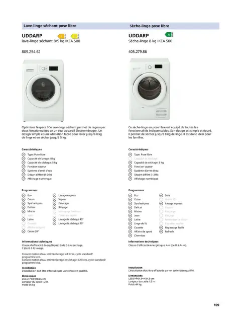 Offres IKEA France de 1 octobre à 31 juillet 2025 ÉLECTROMÉNAGER Guide d’achat - Page 109