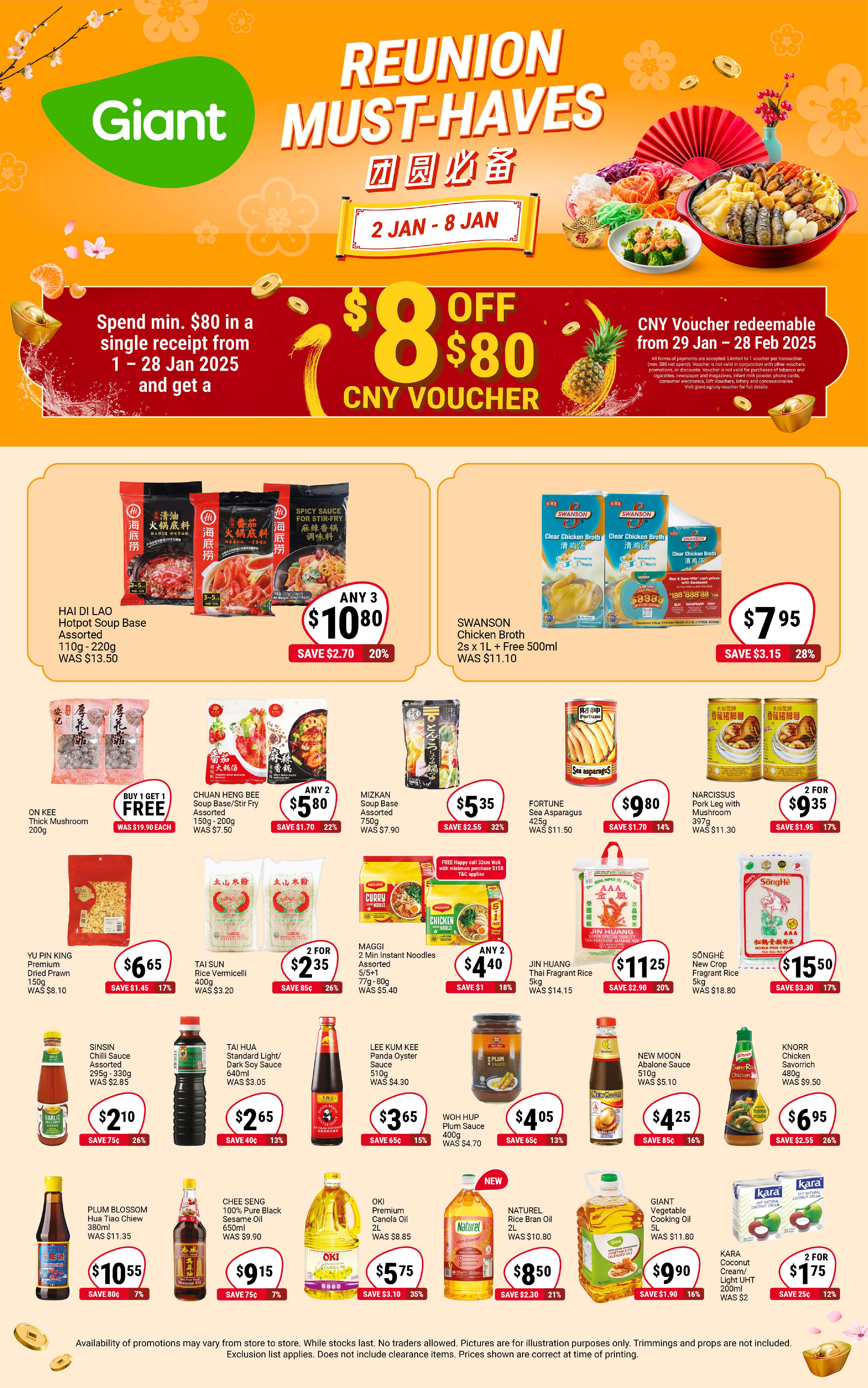 Giant Singapore Offers from 2 to 8 January 2025 Reunion Must-Haves Deals - Page 1
