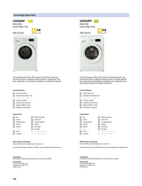 Offres IKEA France de 6 janvier à 31 décembre 2025 ÉLECTROMÉNAGER - Page 106