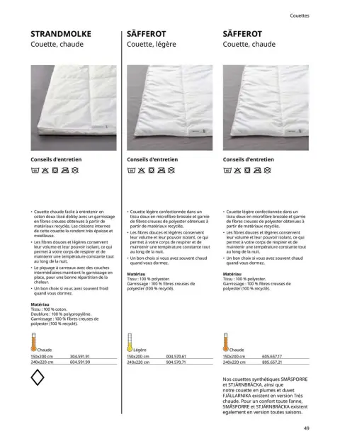 Offres IKEA France de 6 janvier à 31 décembre 2025 Matelas, sommiers, couettes, oreillers, alèses et protèges-oreillers - Page 49