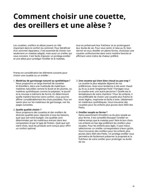 Offres IKEA France de 6 janvier à 31 décembre 2025 Matelas, sommiers, couettes, oreillers, alèses et protèges-oreillers - Page 41
