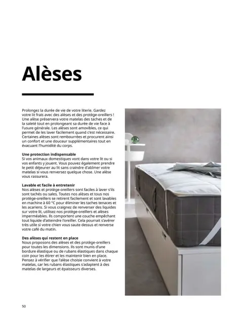 Offres IKEA France de 6 janvier à 31 décembre 2025 Matelas, sommiers, couettes, oreillers, alèses et protèges-oreillers - Page 50