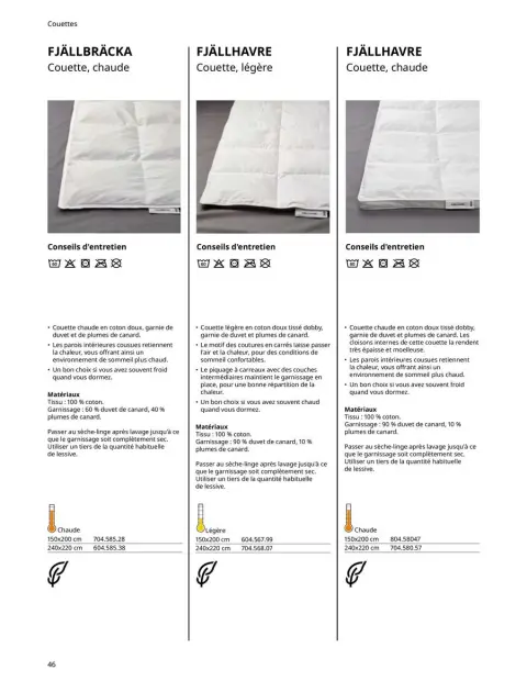 Offres IKEA France de 6 janvier à 31 décembre 2025 Matelas, sommiers, couettes, oreillers, alèses et protèges-oreillers - Page 46