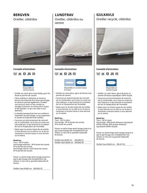 Offres IKEA France de 6 janvier à 31 décembre 2025 Matelas, sommiers, couettes, oreillers, alèses et protèges-oreillers - Page 55